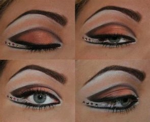 Рисование стрелок на глазах для летнего макияжа