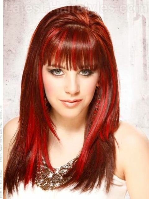 Длинные Рыжие Волосы С Челкой Фото